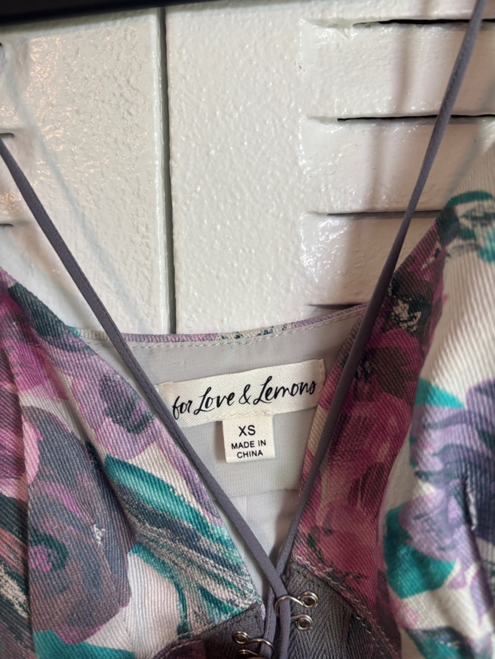 For Love & Lemons Floral Corset Crop Top XS β Lace-Up Bustier Summer Chic - Picture 4 of 10